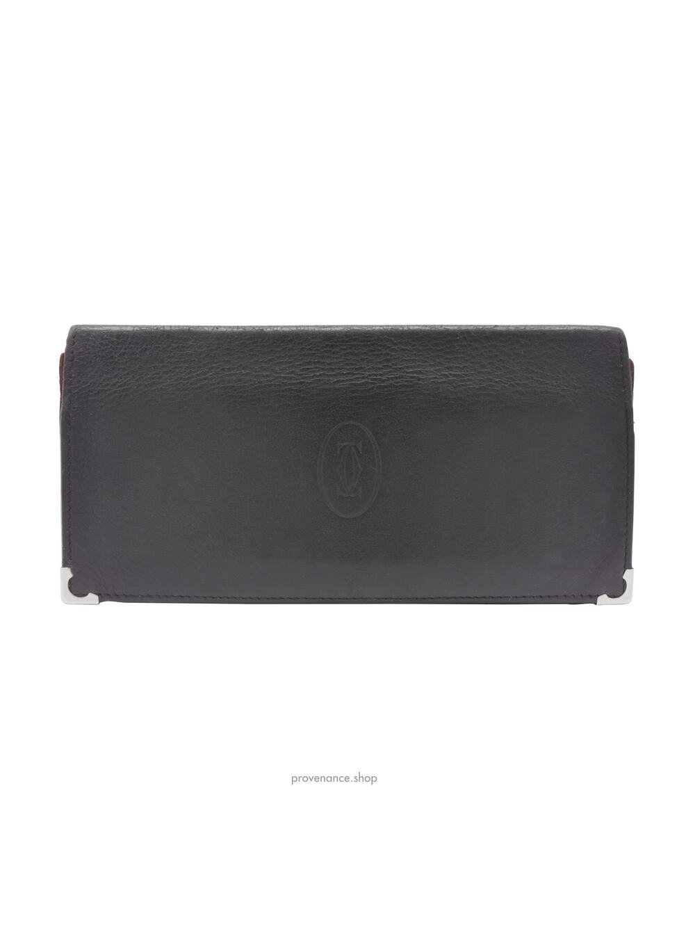 🔴 Cartier Long Wallet - Black Calfskin Leather